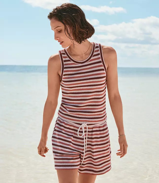 Lou & Grey Striped Crochet Tank Top | LOFT