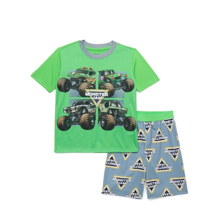 Monster Jam Boys Graphic Print Tee and Shorts Sleep Set, 2-Piece, Sizes 4-12 | Walmart (US)
