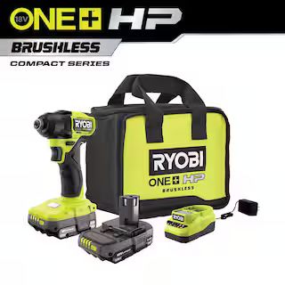 RYOBI ONE+ HP 18V Brushless Cordless Compact 1/4 in. Impact Driver Kit with (2) 1.5 Ah Batteries,... | The Home Depot