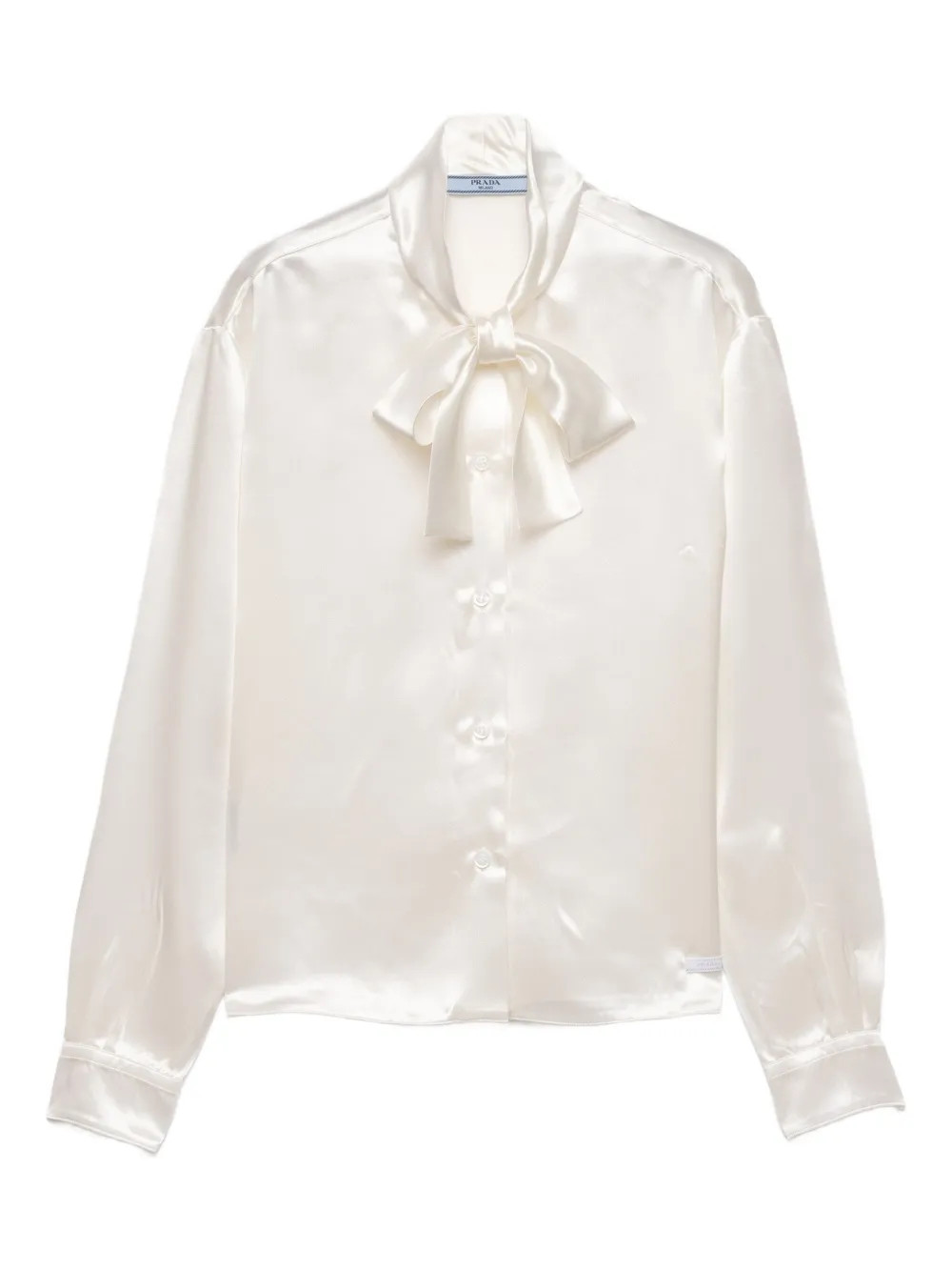 scarf-collar satin shirt | Farfetch Global