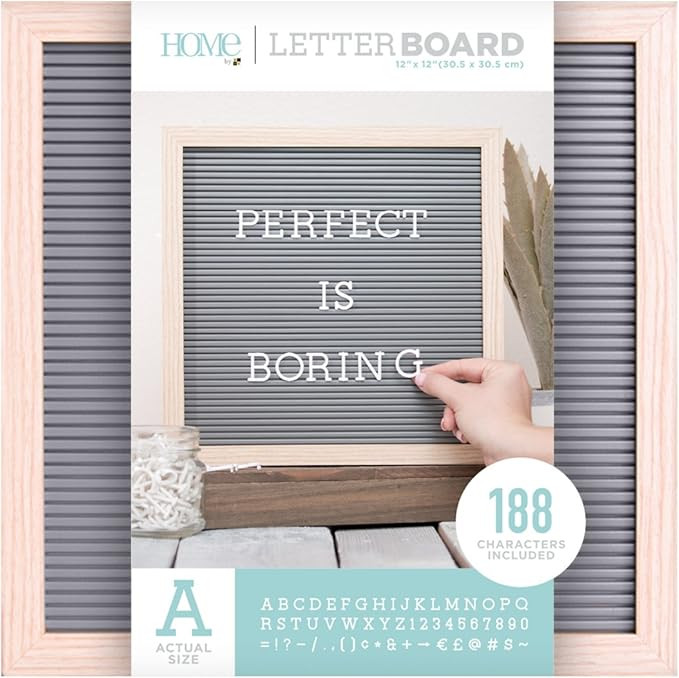 DCWVE Die Cuts with A View Board Letterboard-12 x 12-Oak and Gray (189 pcs) LB-006-00002, 12 x 12... | Amazon (US)