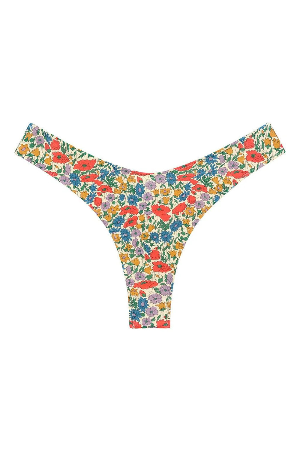 Florencia Floral Added Coverage Lulu (Zig-Zag Stitch) Bikini Bottom | Montce