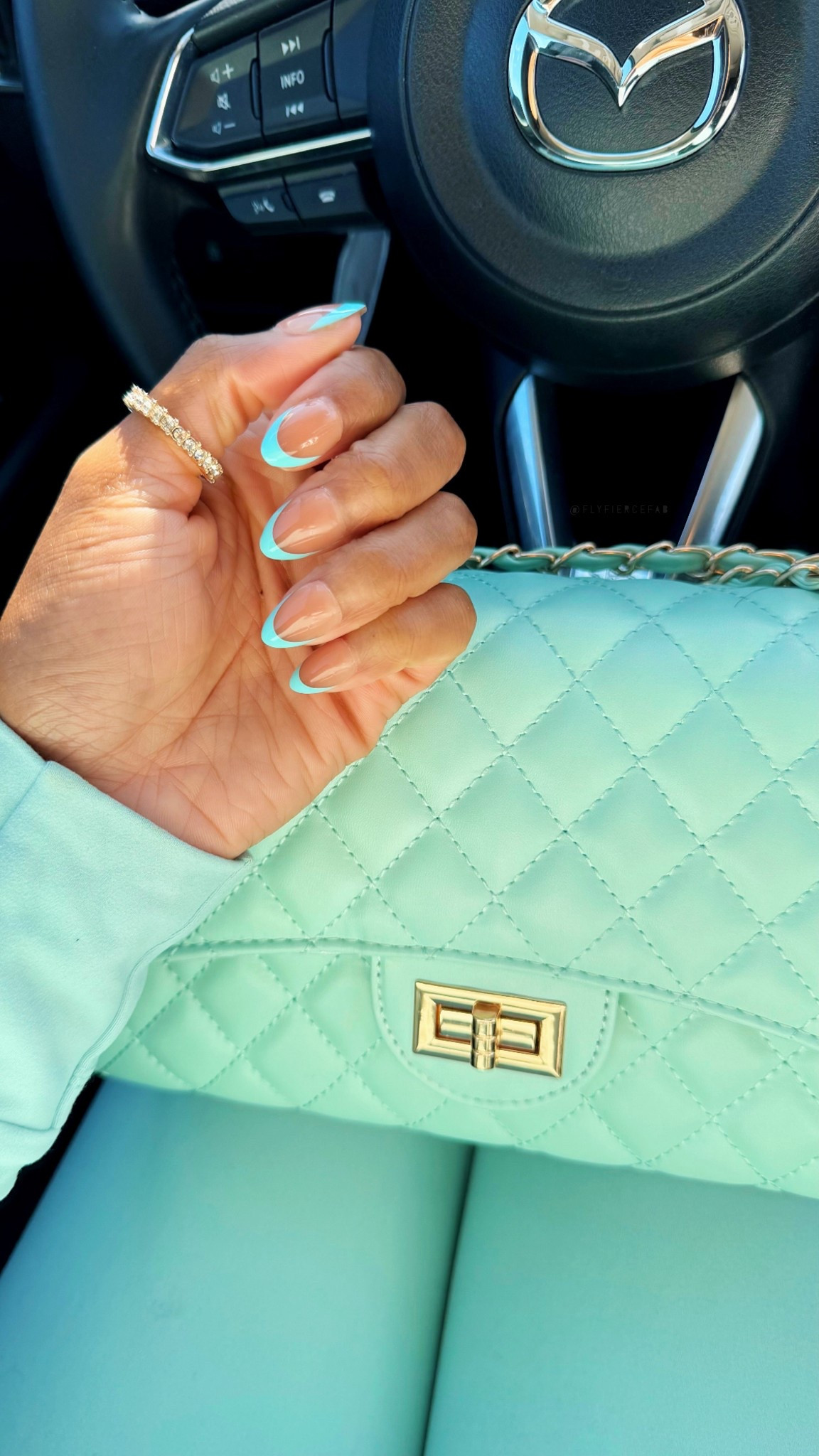 This light green quilted crossbody bag I got from Amazon is screaming put me in Chanellll ✨ 

It’s giving luxury purse vibes for less than $25, and it’s a great way to add a pop of color to your outfits (can’t wait to style this with my spring outfits 😍). There’s a lot of room inside to fit all your essentials, and it has a divider inside.

I love how it plays off my blue french tip nails (previously gifted by BTArtBox).

#LTKootd #LTKFindsUnder50