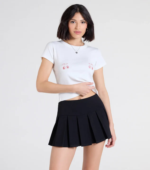 School's Out High-Rise Pleated Ponte Skort | Windsor Stores