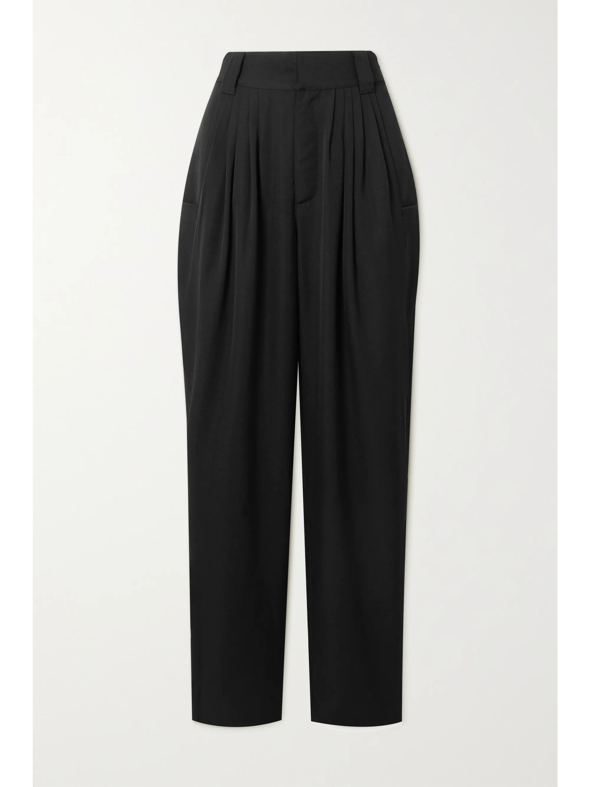 Black Pleated wool tapered pants | Alessandra Rich | NET-A-PORTER | NET-A-PORTER (US)