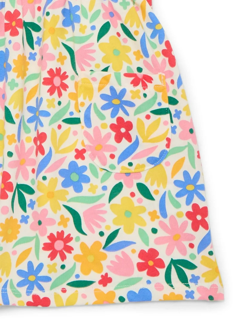 Wonder Nation Baby and Toddler Girls Play Dress with Short Sleeves, Sizes 0/3M-5T | Walmart (US)