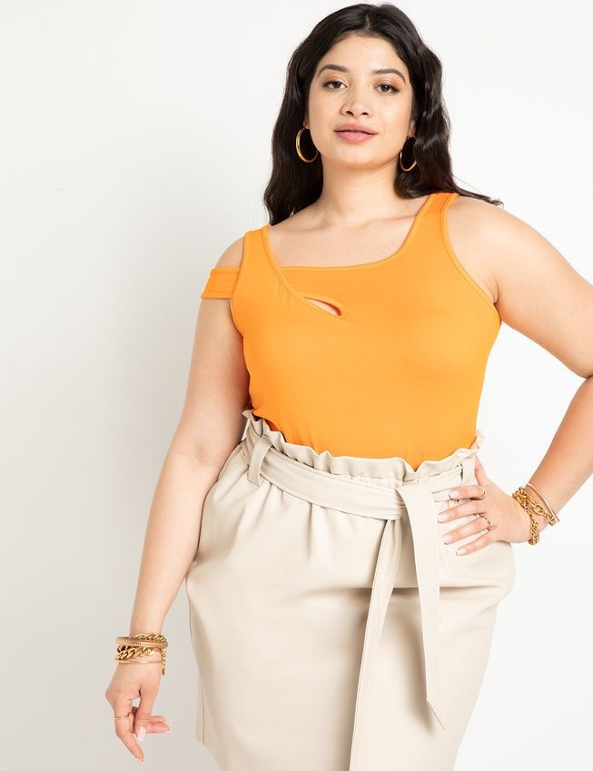 Asym Strap Top | Women's Plus Size Tops | ELOQUII | Eloquii