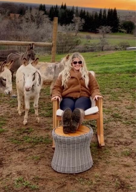 Linking the best & most comfy Sherpa jacket. So warm I am wearing a medium. Also this perfect farm rocking chair 

#LTKfit #LTKSeasonal #LTKstyletip