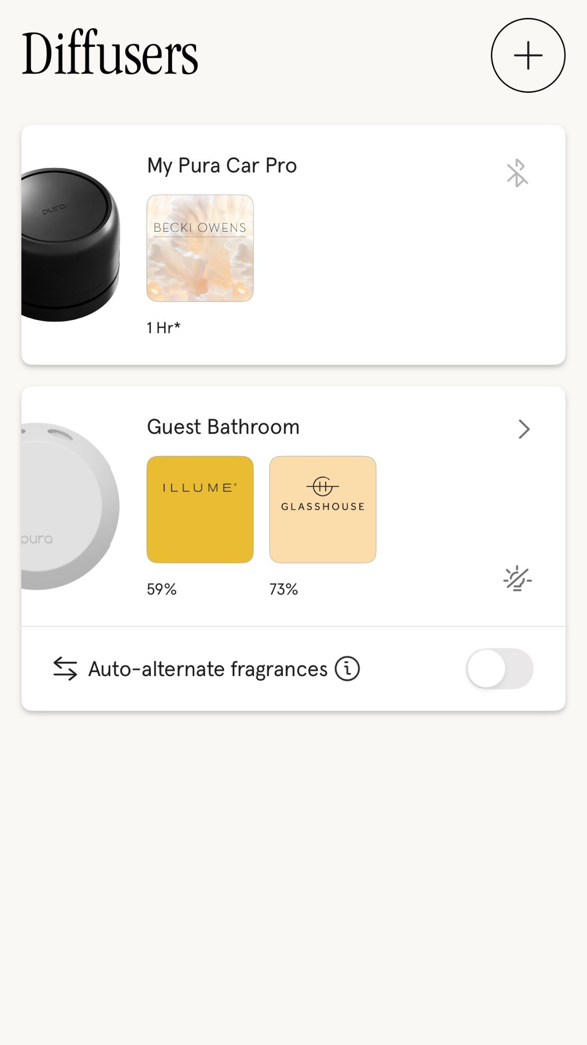 Love having the Pura Car Pro in my car because it automatically turns on when I am driving. And the one in my guest bathroom is on a schedule. They smell so good!