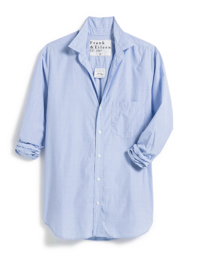 JOEDY Blue Micro Check, Classic Poplin | Frank & Eileen