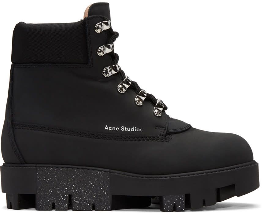 Acne Studios Black Telde Hiking Boots | SSENSE