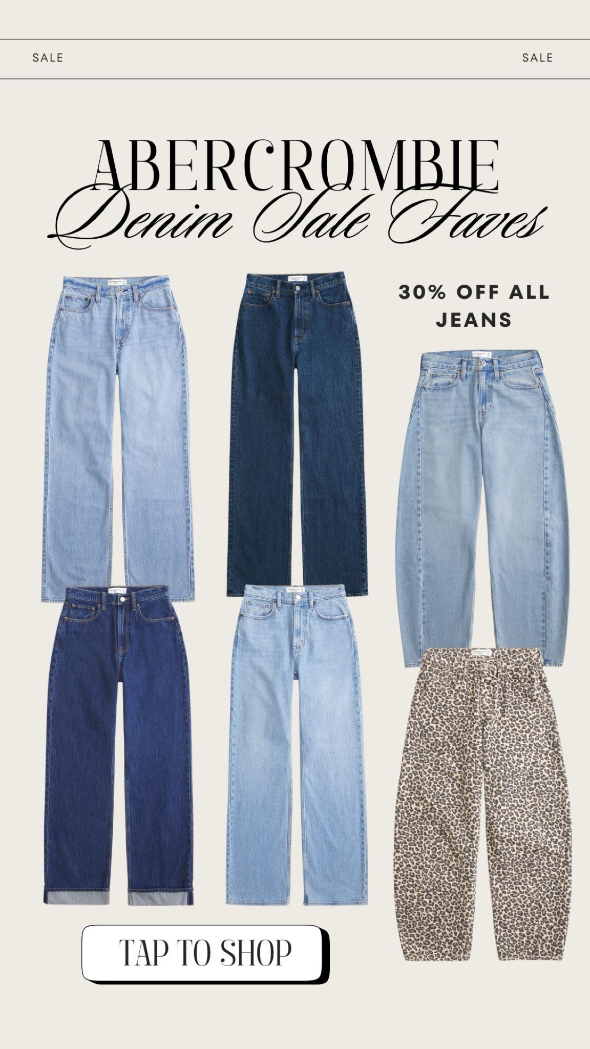 Abercrombie Denim sale favorites! 30% off all jeans today + 20% off almost everything else! Use code: DENIMAF for an additional 15% off at checkout! Abercrombie, jeans, sale.

#LTKSeasonal #LTKStyleTip #LTKSaleAlert