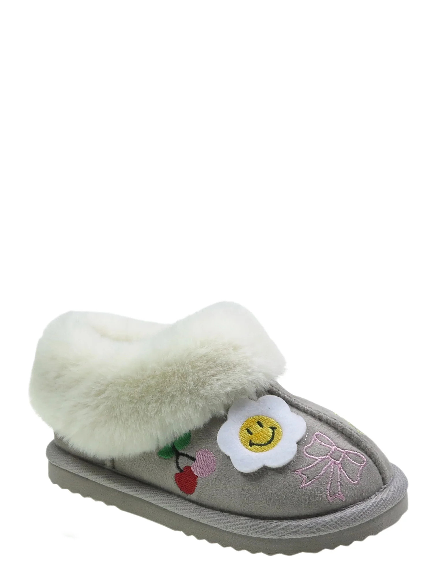 Wonder Nation Toddler Girls Slippers with Faux Fur Trim | Walmart (US)