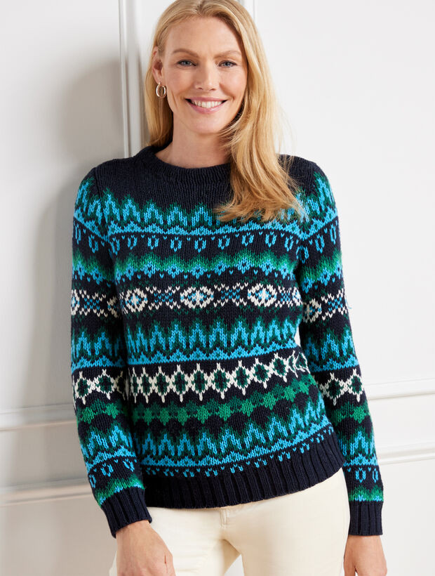 Crewneck Sweater - Chamonix Fair Isle | Talbots