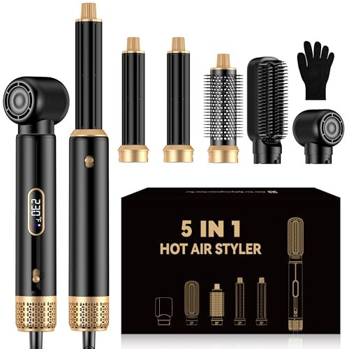 5 in ONE Blow Dryer Brush, Upgrade Hair Dryer Brush Air Curling Wrap Styler, Ionic Round Brush Blow Dryer for Women, Hot Air Brush Hair Styling Tools 100-120V | Amazon (US)