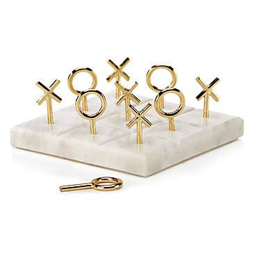 NikkisPride Marble Tic Tac Toe Game Board X and O Game Set for Birthday Gift to Students Luxury Marble & Brass Tic Tac Toe Game - Elegant Home Decor & Tabletop Strategy Game | Amazon (US)
