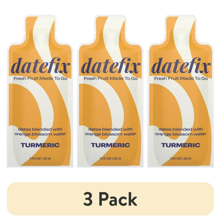 (3 pack) DATEFIX® Turmeric Whole Food Energy Snack, 1.13 oz Pouch | Walmart (US)