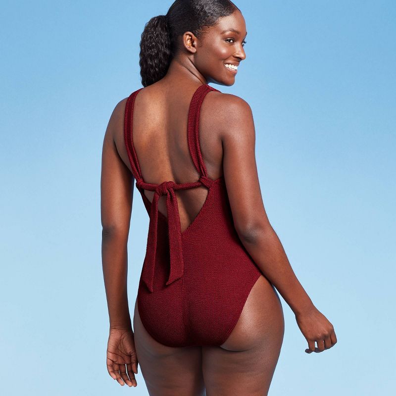 Women's Pucker Square Neck Medium Coverage One Piece Swimsuit - Kona Sol™ | Target