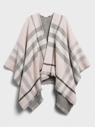 Plaid Pink Poncho | Banana Republic Factory