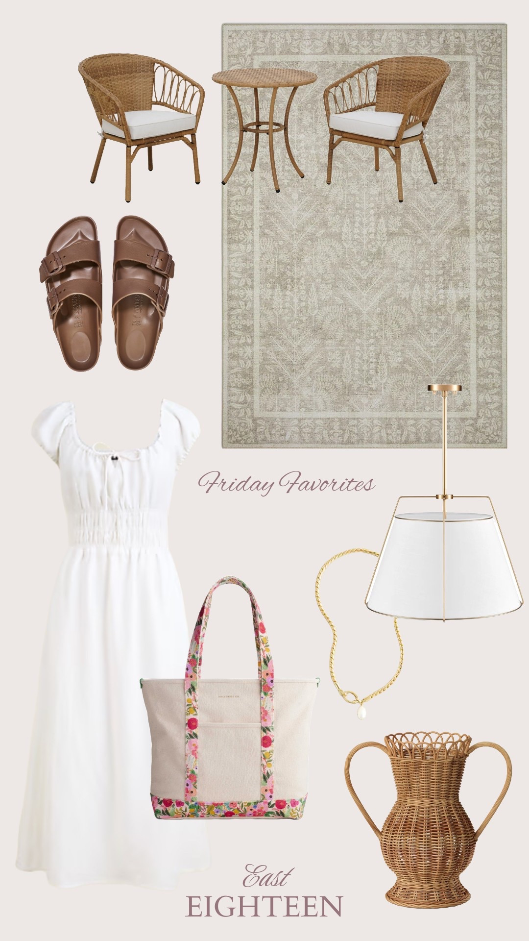 Our favorites for the week!
A gorgeous dress and necklace from J.Crew, waterproof Birkenstocks, Wayfair light pendants and a gorgeous neutral rug from Rifle Paper Co.

#LTKSummerEdit #LTKStyleTip #LTKHome