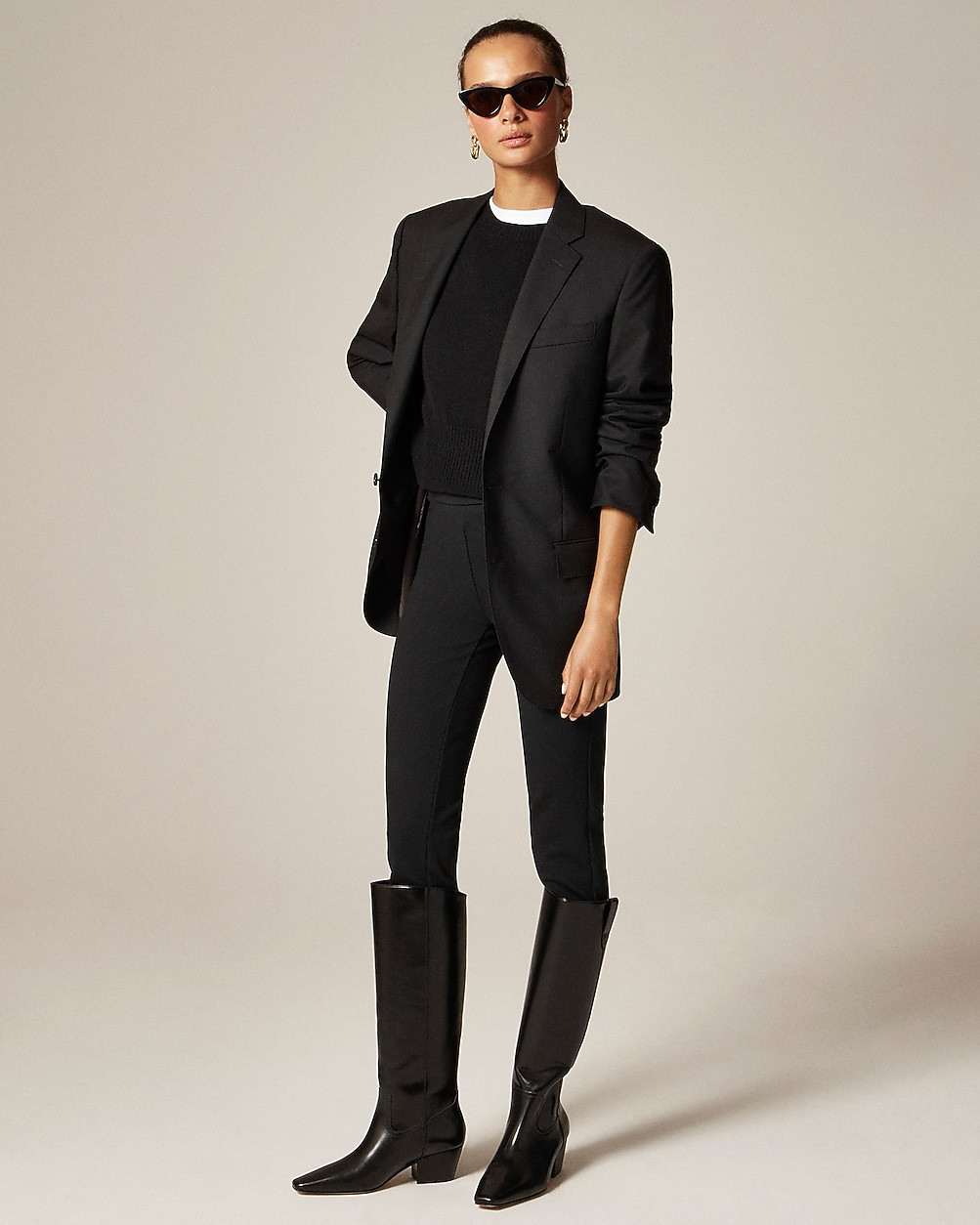 New Piper square-toe knee-high boots in leather | J. Crew US