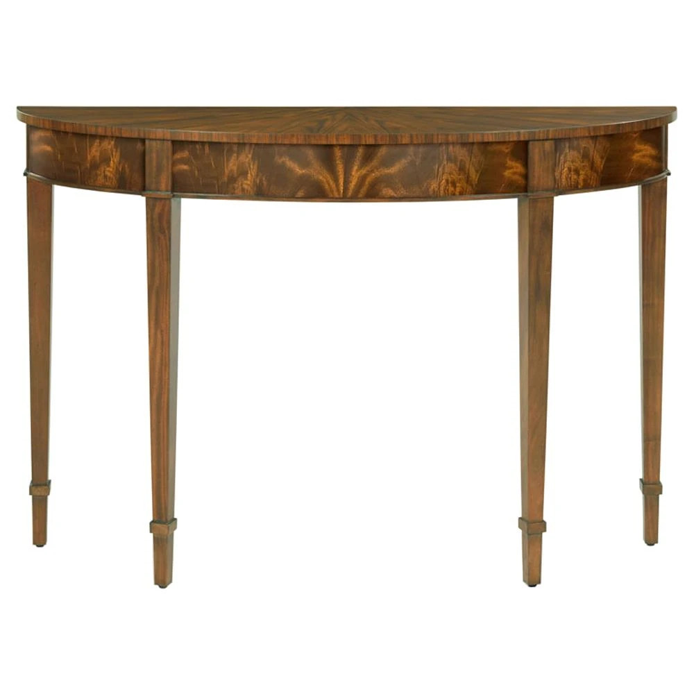 Adam French Country Margate Wood Demilune Console Table | Kathy Kuo Home