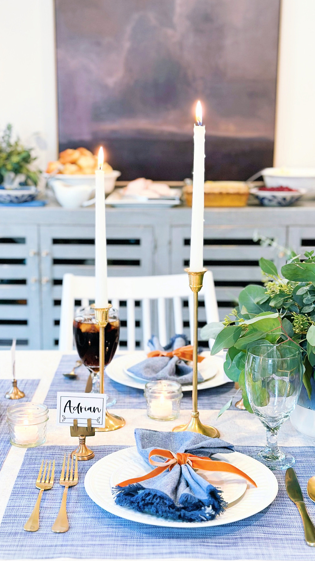 Thanksgiving Table Setting | Thanksgiving Ideas | Hosting | Holiday | Brass Candlesticks | Plates | Napkins | Gold Flatware | Ribbon | Placemats | Tablecloth | Buffet | Console | Chair | Dining Chair | Art | Goblet | Amazon Home | 

#ltkhome #ltkseasonal #ltkholiday 

 

 #LTKSaleAlert #LTKFindsUnder50 #LTKFindsUnder100