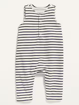 Unisex French Terry Striped Henley One-Piece for Baby | Old Navy (US)