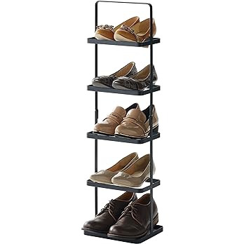 Yamazaki Home Compact Modern Metal Shoe Rack Stee Tall Black | Amazon (US)