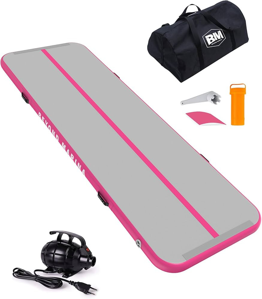 BEYOND MARINA Air Gymnastics Tumble Track 4/8 inches Thickness Inflatable Tumbling 10ft/13ft/16ft/20ft Air Mats for Home Use Training/Cheerleading/Yoga/Water with Electric Pump | Amazon (US)