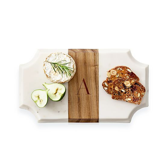 Wood and Marble Beveled Cheese Board | Mark and Graham