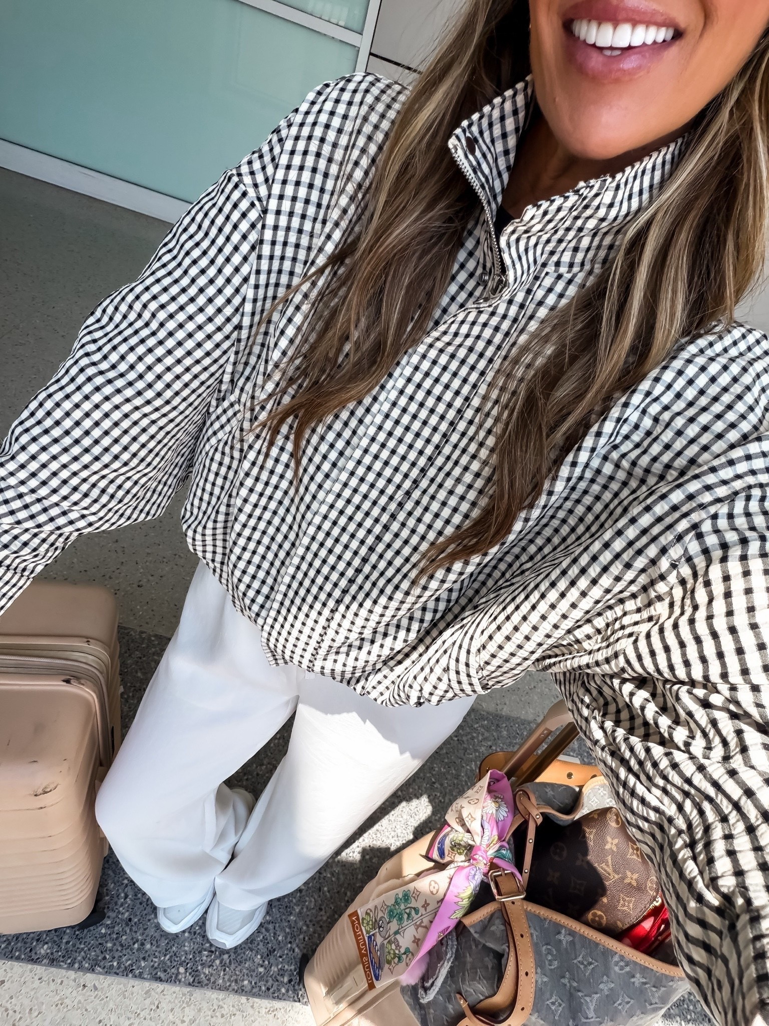 After a full few days at LTKCon, comfort was definitely the priority for the trip home. This plaid bomber jacket is such a good fall layer, and I’m linking my exact travel look plus similar look for less options so you can recreate it at different price points.

LTKCon outfit, travel outfit, plaid bomber jacket, fall travel style, airport outfit, fall jacket, look for less, themominstyle

#LTKootd #LTKSeasonal #LTKOver40