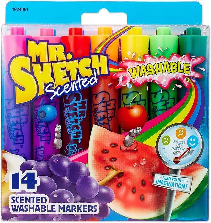Mr. Sketch 1924061 Washable Scented Markers, Chisel Tip, Assorted Colors, 14-Count | Amazon (US)