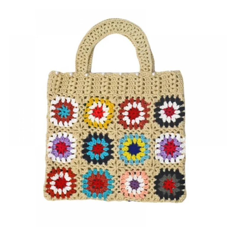 Women Knitted Handbag Crochet Shoulder Tote Crochet Beach Bag Woven Handbag Purse Handmade,Cute B... | Walmart (US)