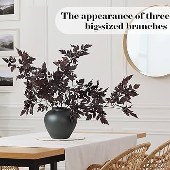 Lyrow 3 Pack Artificial Cimicifuga Plant Leaf Spray Faux Plum Cimicifuga Ramosa Leaf Branch Faux ... | Amazon (US)