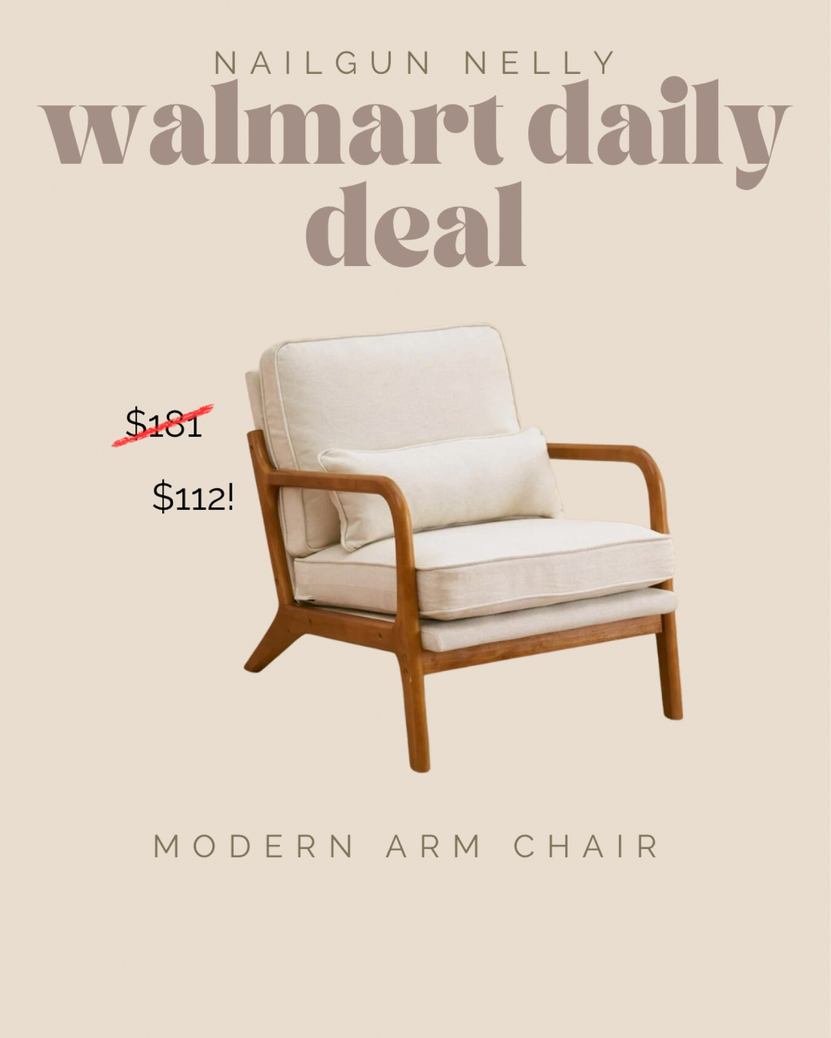 Walmart daily deal! This popular arm chair is on major sale 🤩


Walmart home, Walmart furniture, accent chair, affordable home 

#LTKSaleAlert #LTKStyleTip #LTKHome