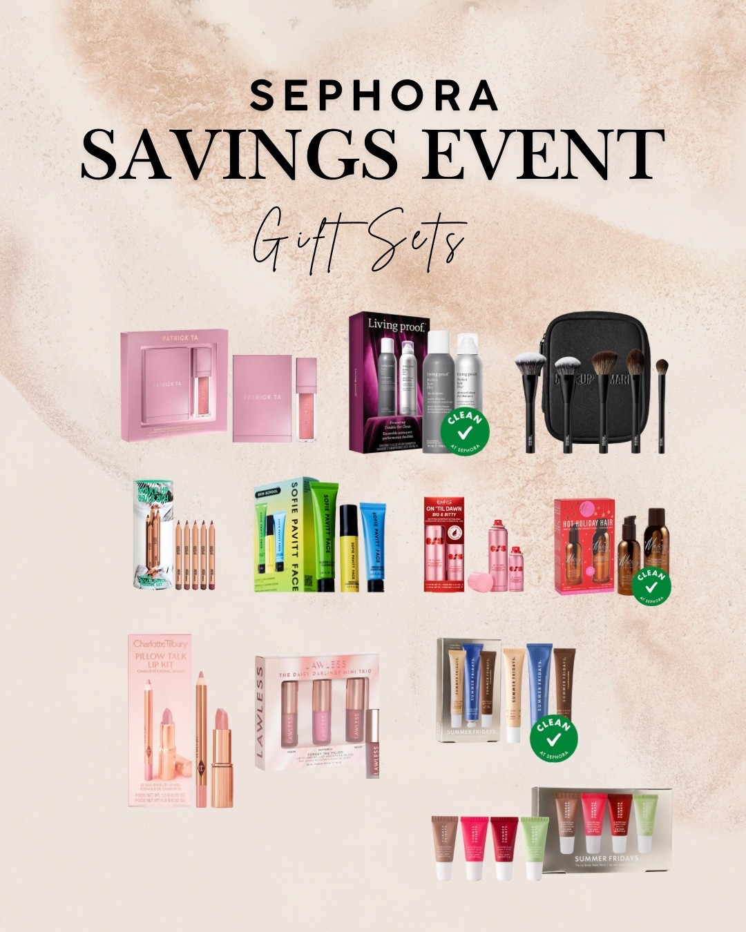 Some of my favorite gift sets from the Sephora sale this year. This is a great chance to buy gifts or stock up on some of your faves!

Sephora, gift set, bundles, Sephora haul, beauty, skincare, make up brushes, lip gloss, lip stick 

#LTKSaleAlert #LTKGiftGuide #LTKBeauty