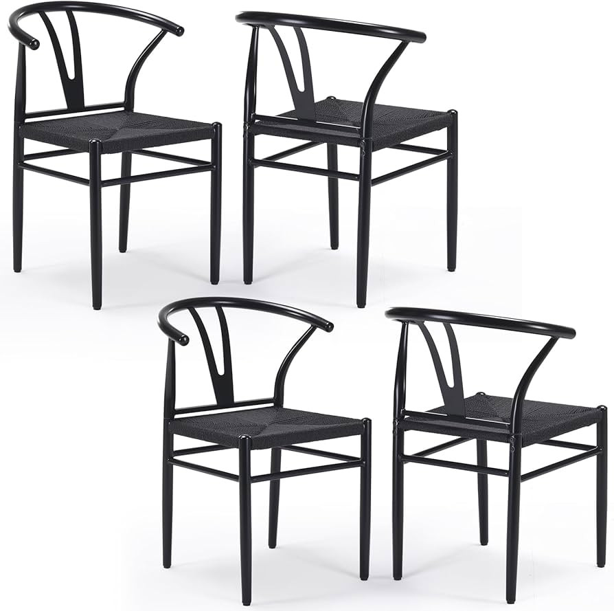 STARY Metal Wishbone Kitchen Dining Room Chairs Mid Century Modern for Your Beach House, Set of 4... | Amazon (US)