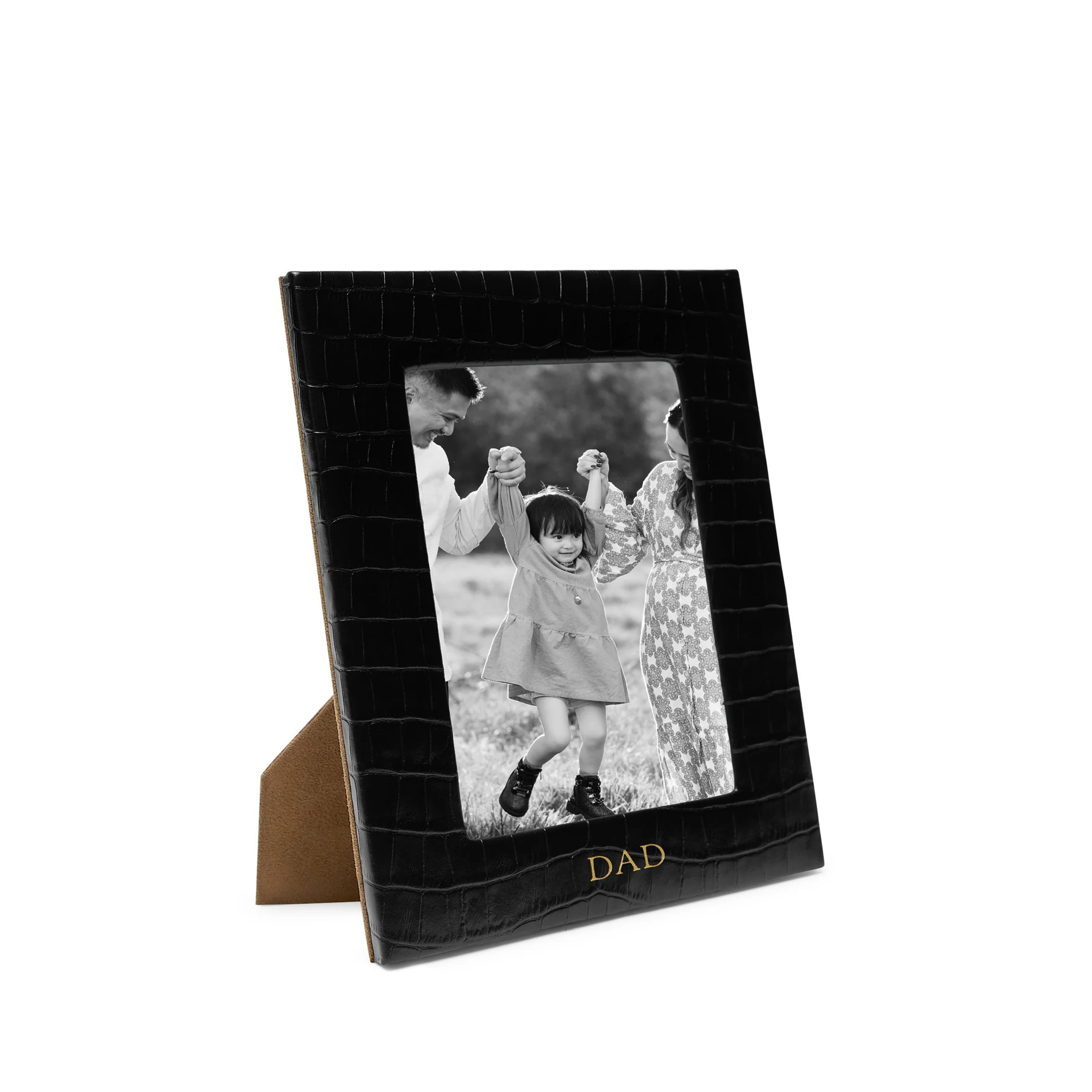 5X7 Photo Frame Black Croc | Leatherology