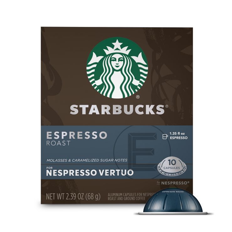 Starbucks Coffee Capsules for Nespresso Vertuo Machines — Dark Roast Espresso Roast — 1 box (... | Target