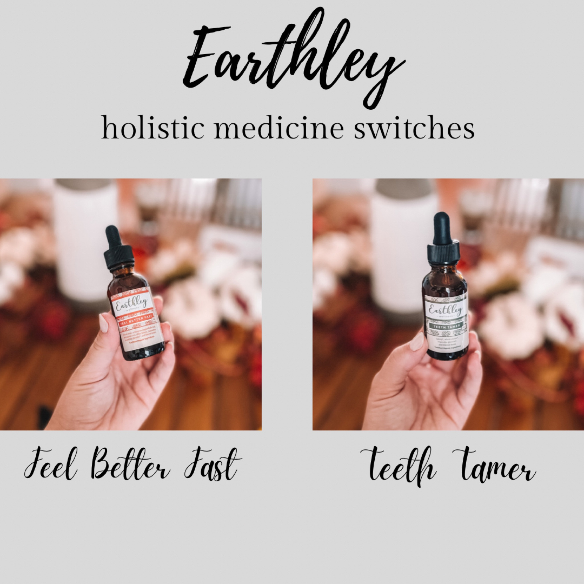 Earthley Brand is a holistic take on over the counter medicines with natural ingredients! Teeth Tamer helps soothe the pain for teething babies and can start using at 4mo. Feel Better Fast is a fever reducer/cold&flu and can be used on adults and babies starting at 6mo. Both of these are currently on sale!

#LTKsalealert #LTKfamily #LTKbaby