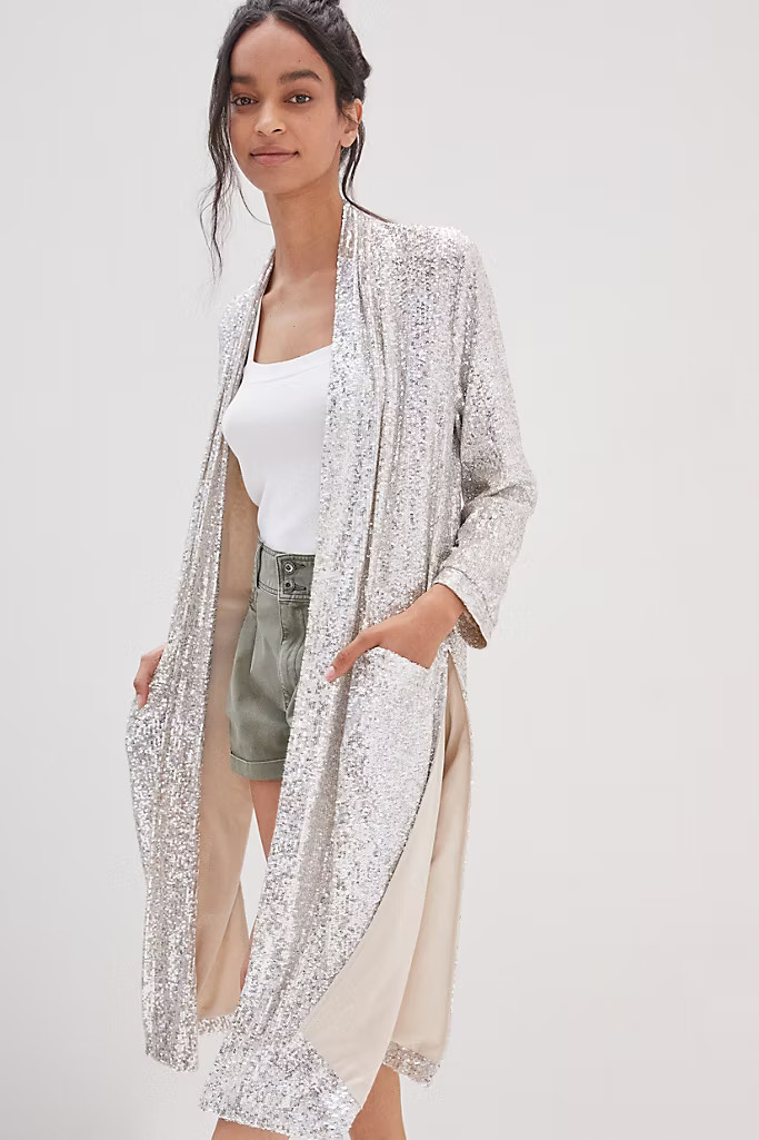 Dulcinea Sequined Duster Jacket | Anthropologie (US)