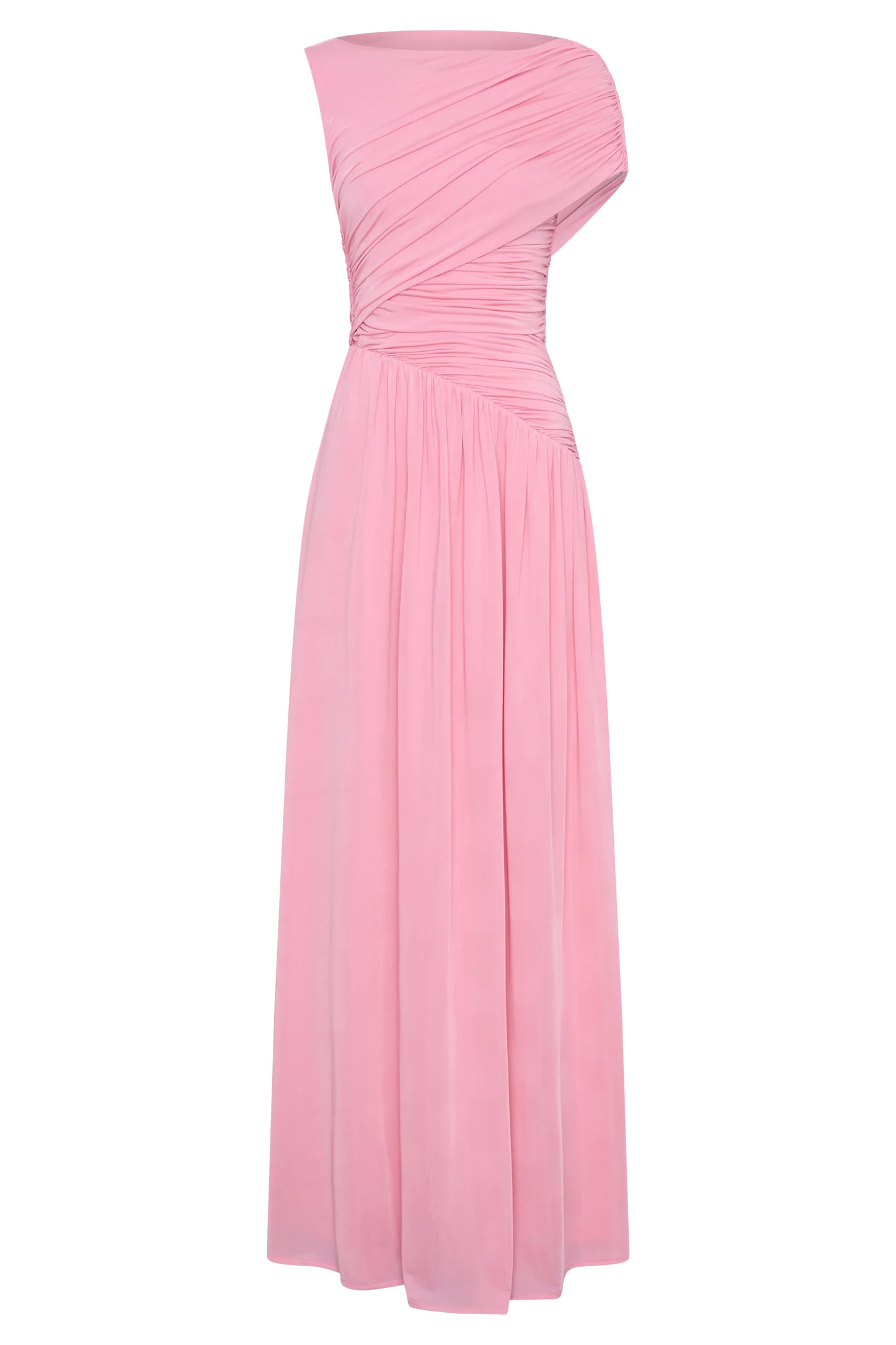 Ayeshya Slinky Asymmetric Maxi Dress - Candy Pink | MESHKI US