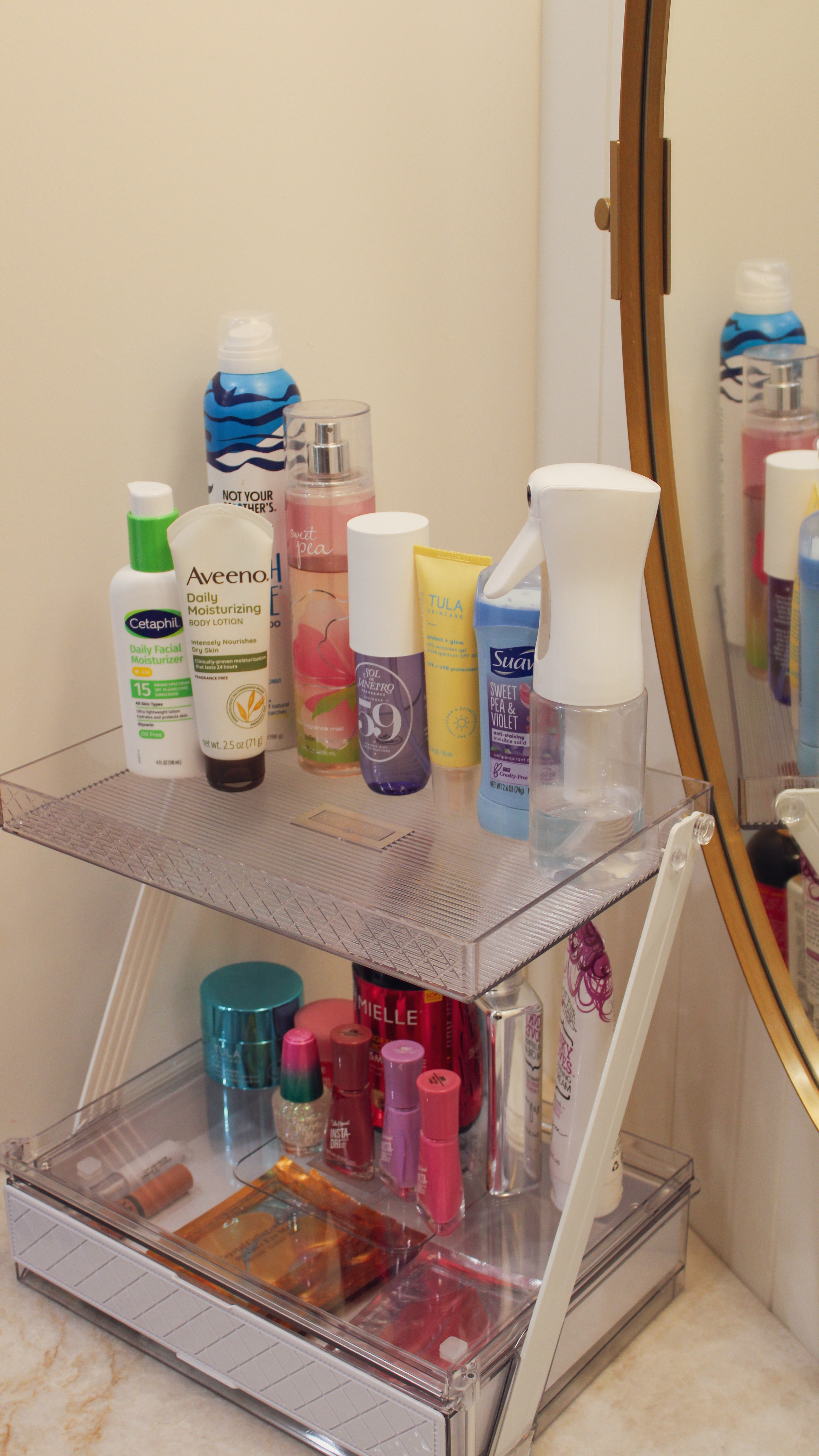 Getting my closet vanity organized with the NEATORA Z-shaped organizer. #gifted I love the pullout shelf and drawer feature! What products would you stock this organizer with? Also how cute is that mini vanity stool for my daughter?! She loves to hang out with me while I get ready so we found a mini stool for her too💕 

🤎You can find the link to this organizer on my Amazon storefront. 

#home #organizer #vanity #homeinspo #getorganized #homestyle #homedesign #closet