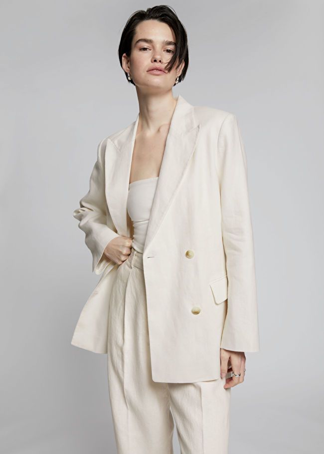 Relaxed Double-Breasted Linen Blazer | & Other Stories US