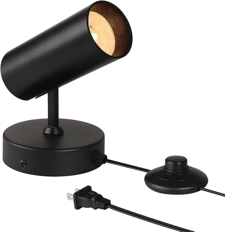 LED 12W Ceiling Spotlight with Plug in Cord Adjustable Angle 4.72'' Base Directional Wall Spot Sc... | Amazon (US)