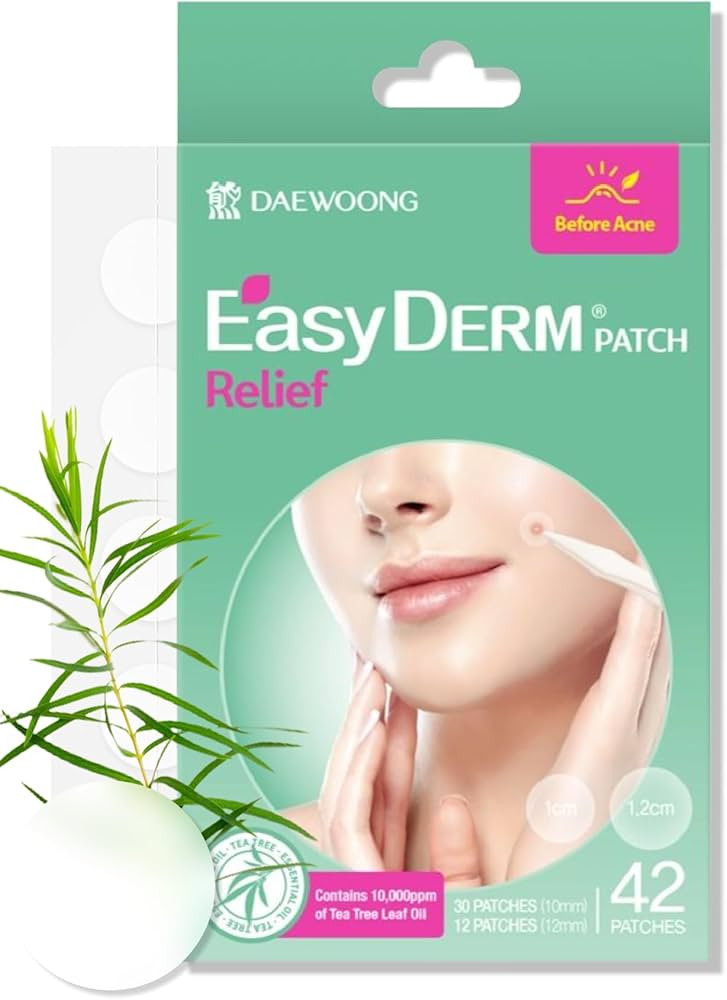 EasyDerm Relief Invisible Patch(42 counts) I Contains 10,000ppm of Tea Tree Oil, Pimple Patch, Ul... | Amazon (US)