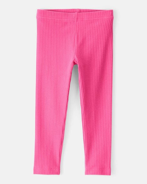 Carter's Toddler Girls Girl Cotton Solid Stretch Leggings - Pink 3T Hot Pink | Carter's Inc