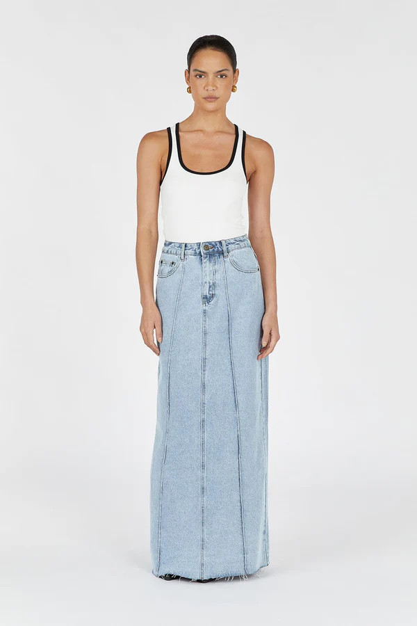 DELLA BLUE COLUMN DENIM SKIRT | DISSH