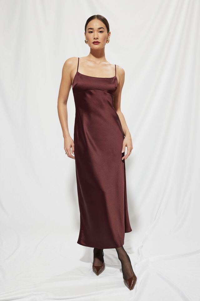 Amira Satin Maxi Slip Dress | Dynamite Clothing